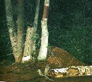 broderna von wrights skogsinterior oil painting